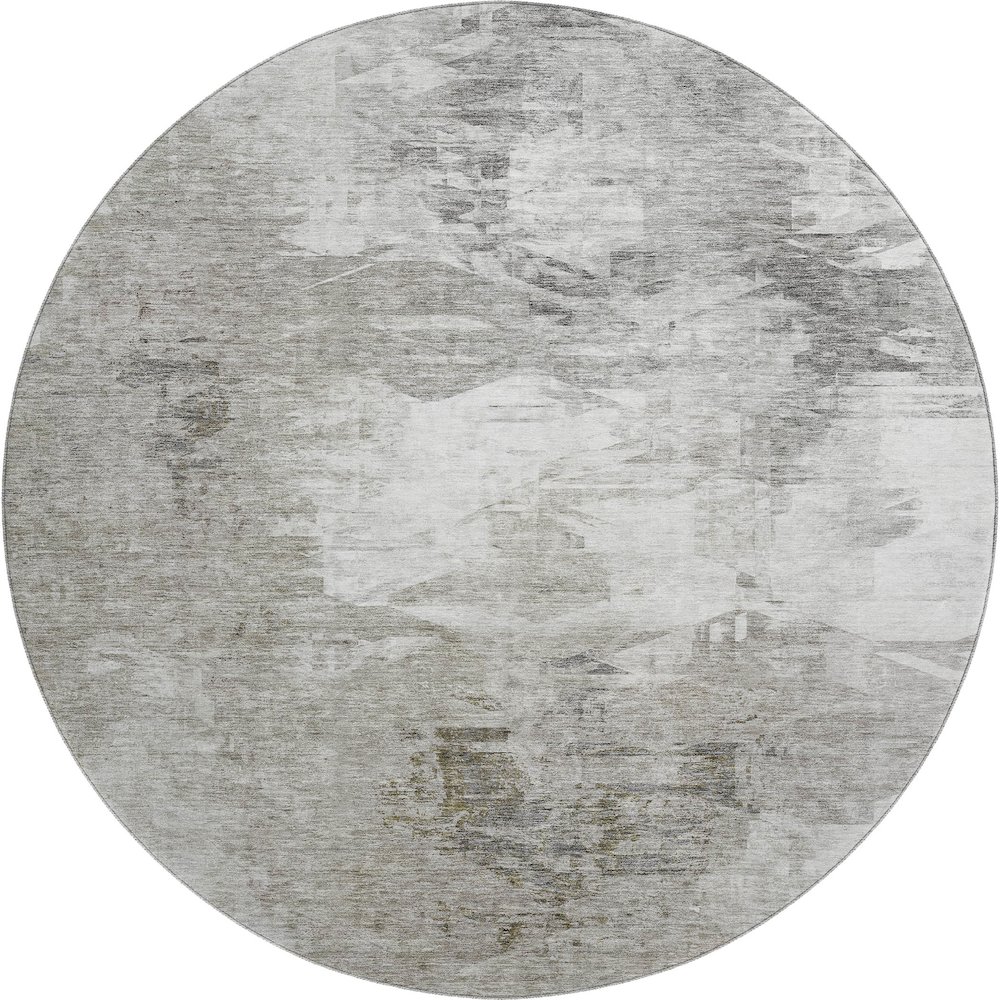Premium Machine Washable Mayfield  Beige 8' x 8' Round Rug. Picture 1