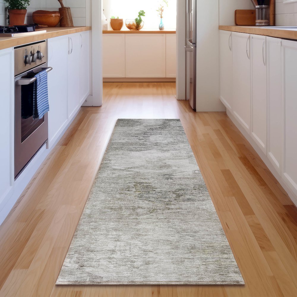 Premium Machine Washable Mayfield  Beige 2'3" x 7'6" Runner Rug. Picture 5