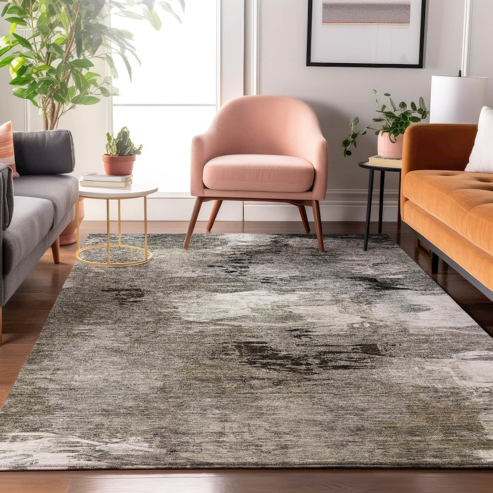 Premium Machine Washable Mayfield  Taupe 2'6" x 3'10" Rug. Picture 5
