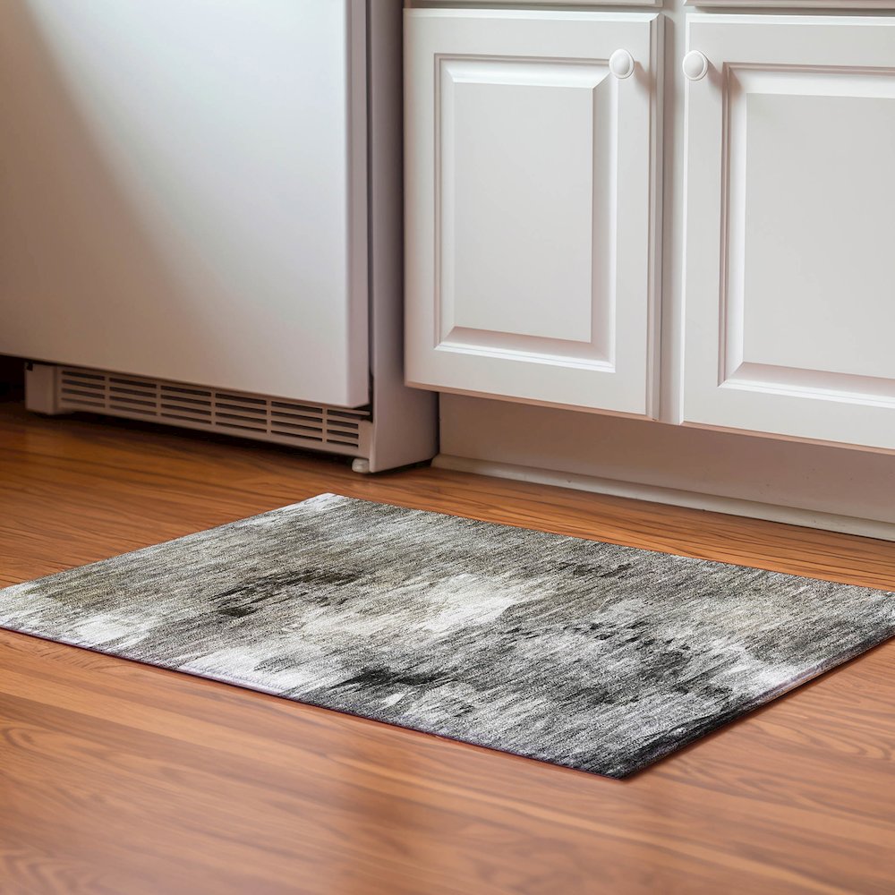 Premium Machine Washable Mayfield  Taupe 1'8" x 2'6" Rug. Picture 5