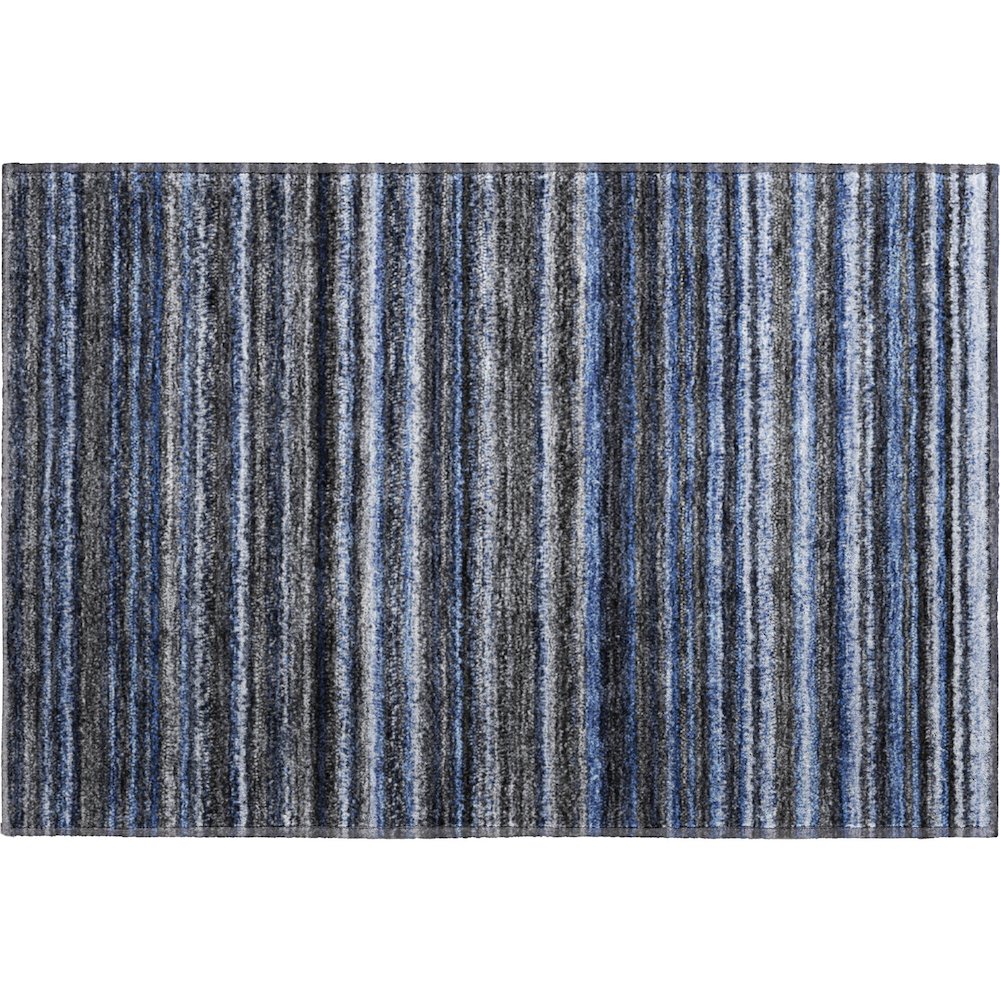 Premium Machine Washable Mayfield  Blue 1'8" x 2'6" Rug. Picture 1