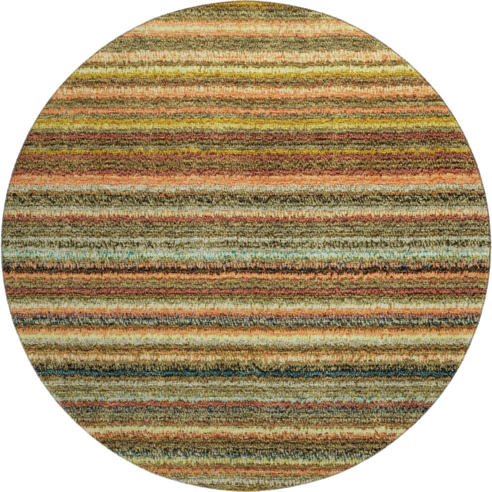 Premium Machine Washable Mayfield  Coral 8' x 8' Round Rug. Picture 1
