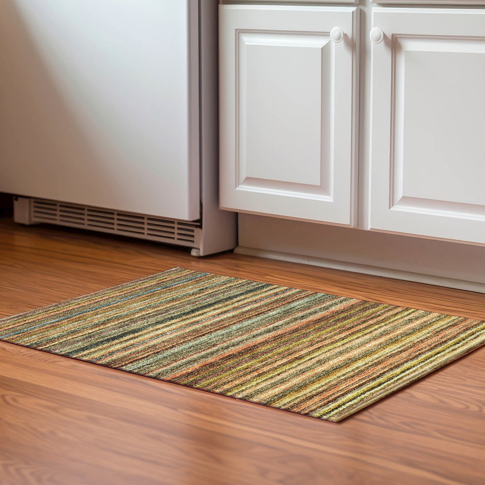 Premium Machine Washable Mayfield  Coral 1'8" x 2'6" Rug. Picture 5