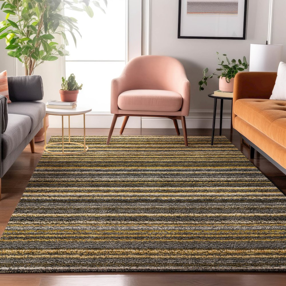 Premium Machine Washable Mayfield  Gold 2'6" x 3'10" Rug. Picture 5