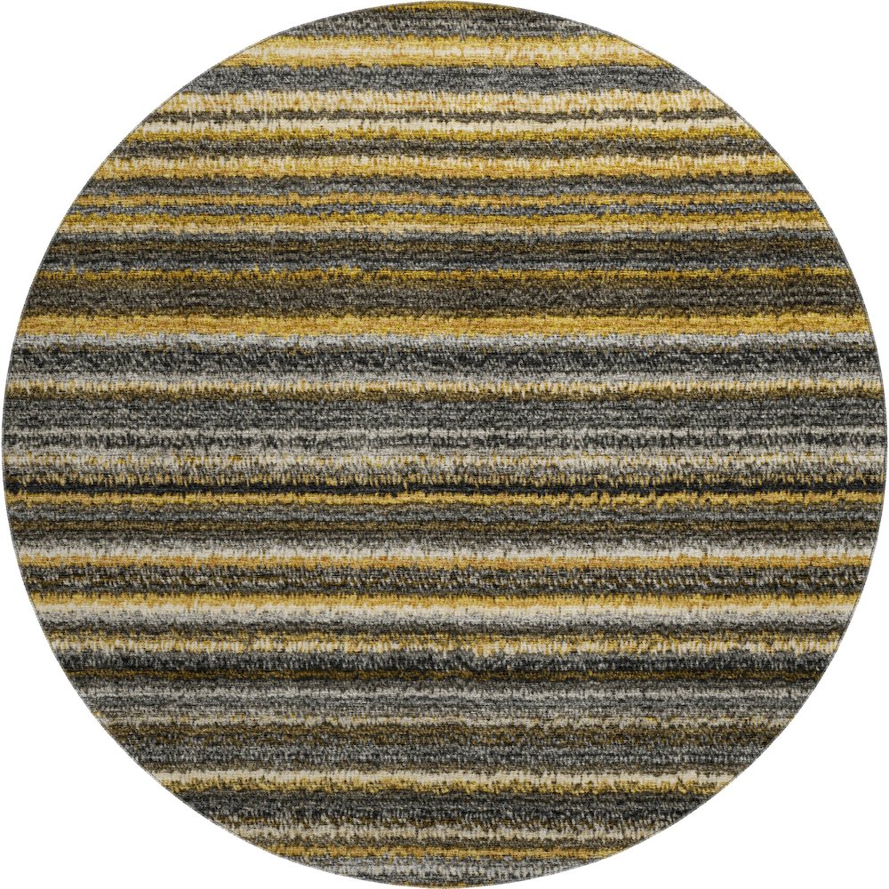 Premium Machine Washable Mayfield  Gold 8' x 8' Round Rug. Picture 1