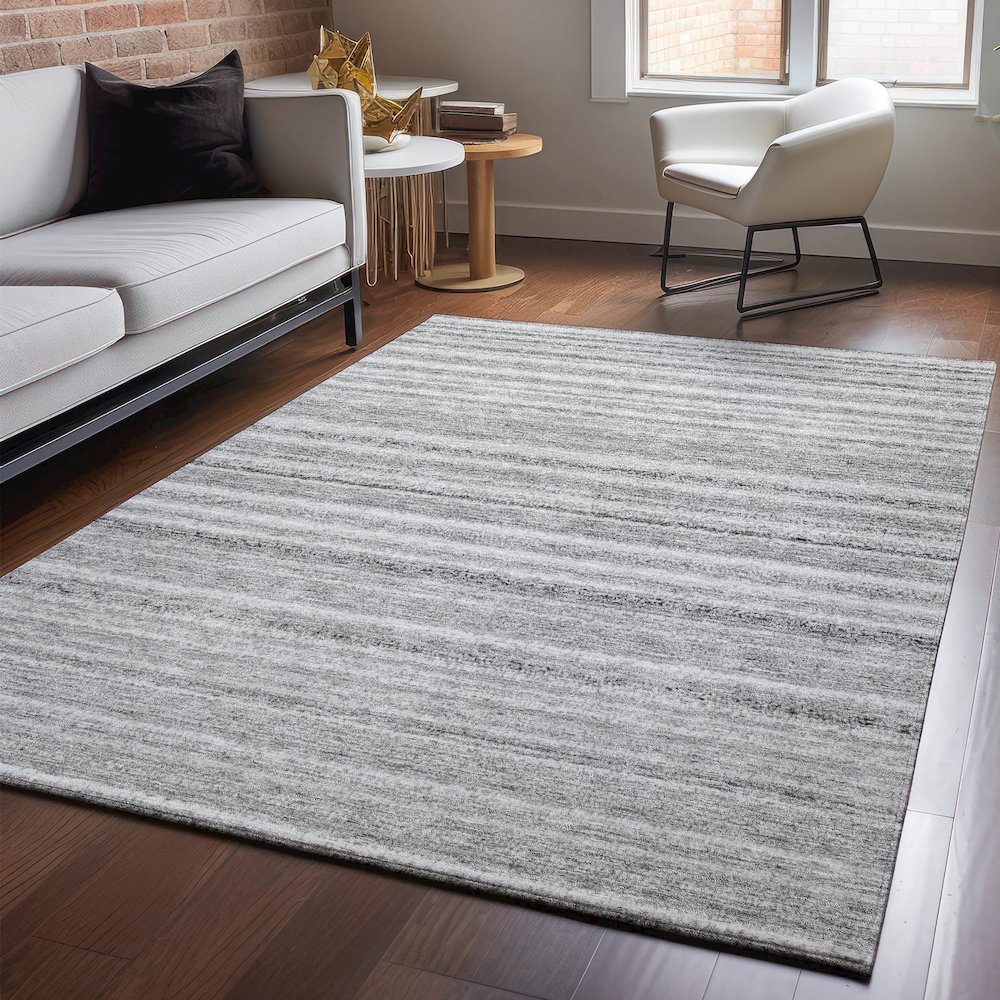 Premium Machine Washable Mayfield  Gray 2'6" x 3'10" Rug. Picture 5