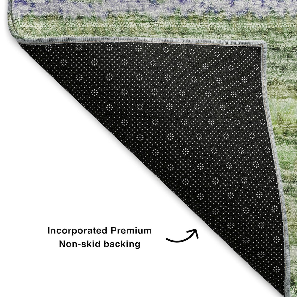 Premium Machine Washable Mayfield  Green 1'8" x 2'6" Rug. Picture 2