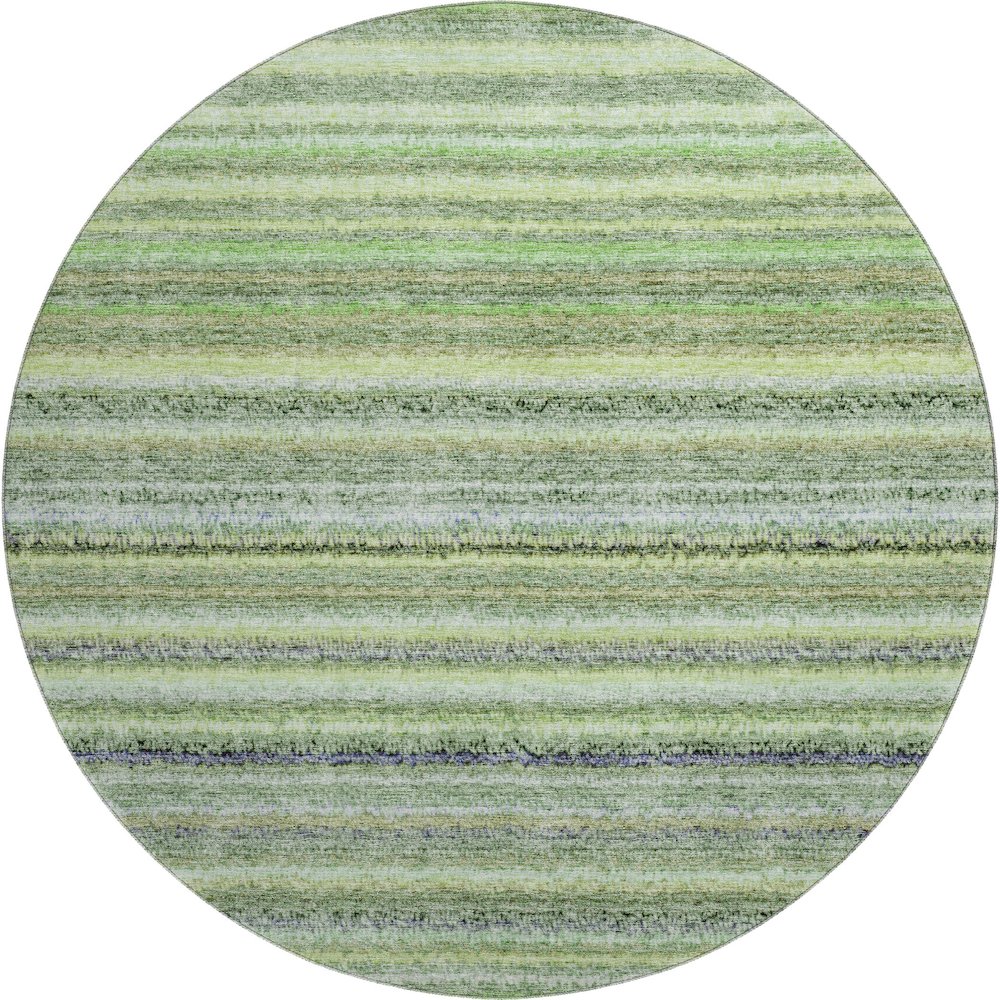 Premium Machine Washable Mayfield  Green 8' x 8' Round Rug. Picture 1