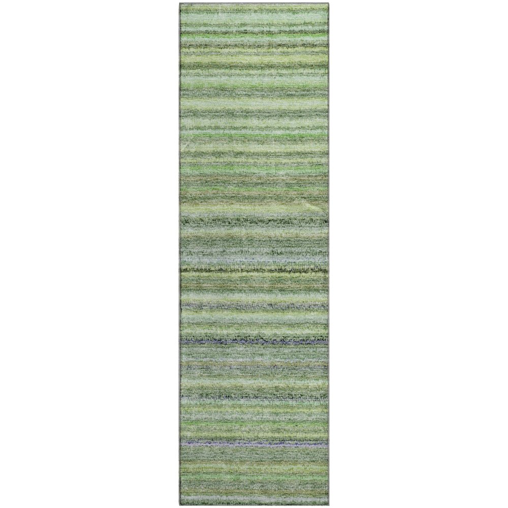 Premium Machine Washable Mayfield  Green 2'3" x 7'6" Runner Rug. Picture 1