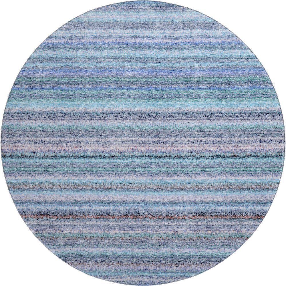 Premium Machine Washable Mayfield  Sky 8' x 8' Round Rug. Picture 1