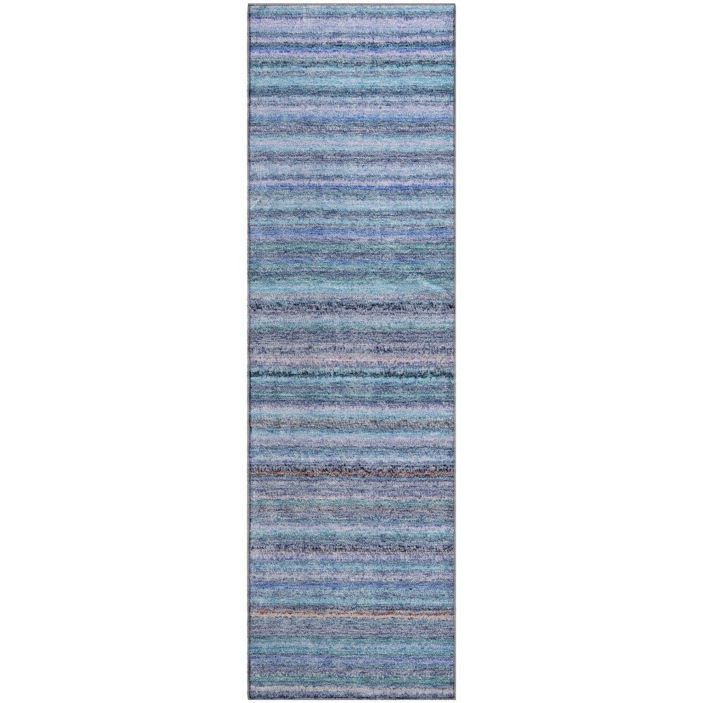 Premium Machine Washable Mayfield  Sky 2'3" x 7'6" Runner Rug. Picture 1