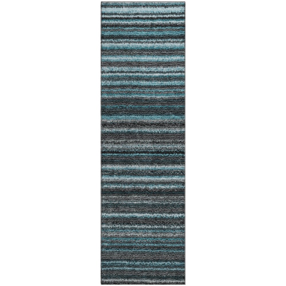 Premium Machine Washable Mayfield  Teal 2'3" x 7'6" Runner Rug. Picture 1