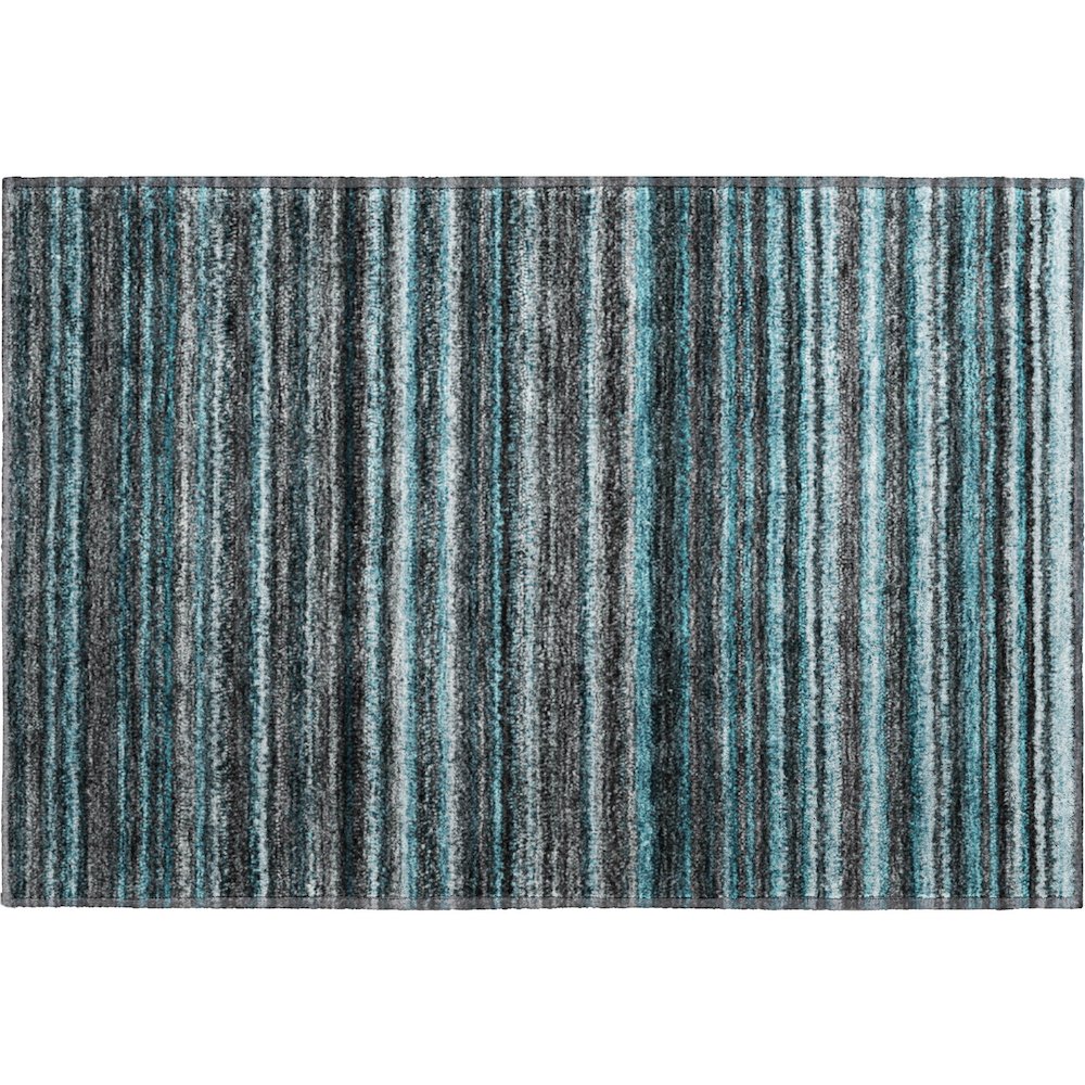 Premium Machine Washable Mayfield  Teal 1'8" x 2'6" Rug. Picture 1