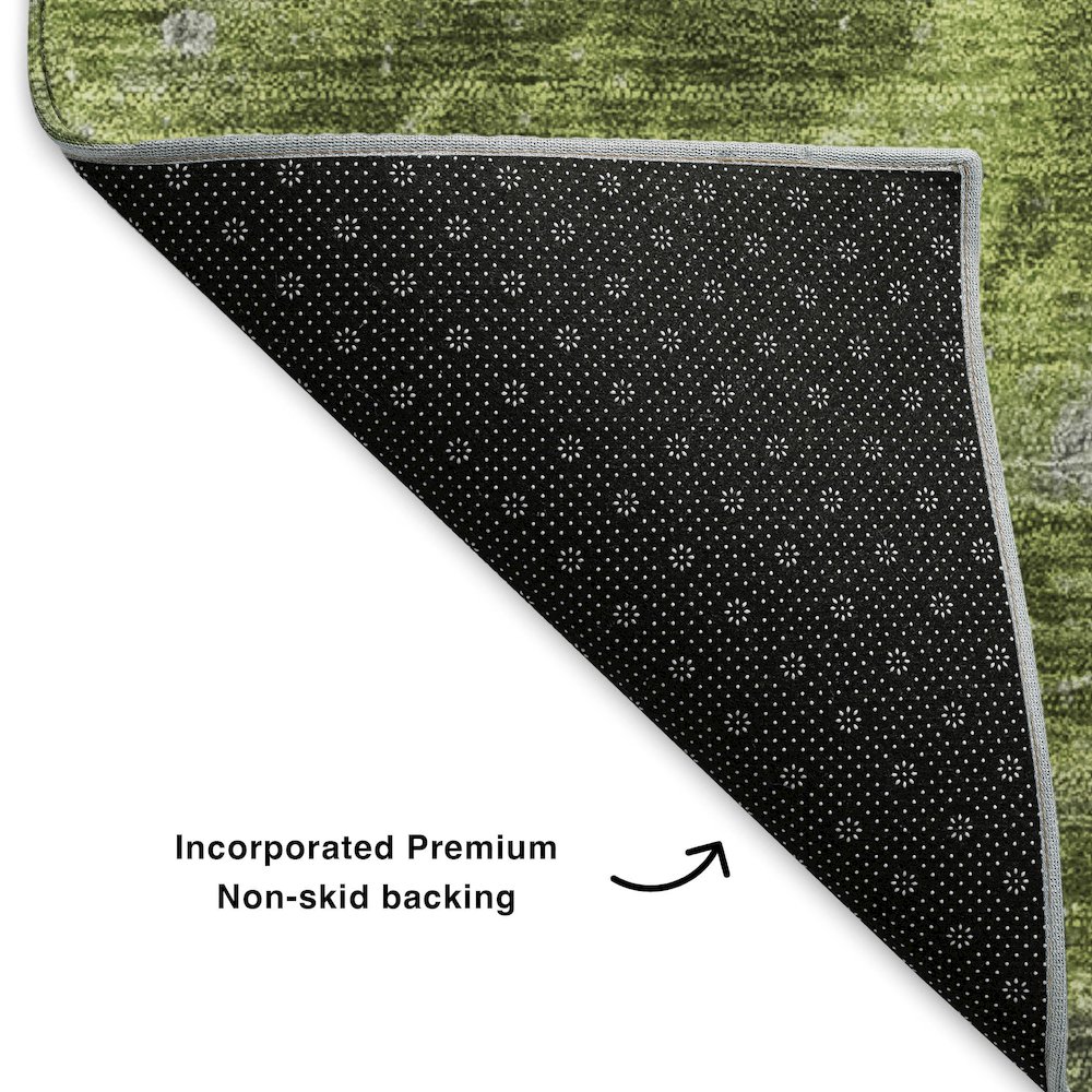 Premium Machine Washable Mayfield  Green 1'8" x 2'6" Rug. Picture 2