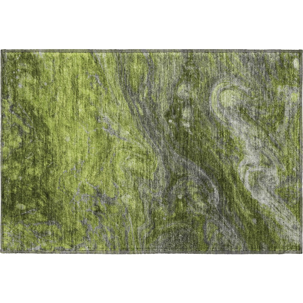 Premium Machine Washable Mayfield  Green 1'8" x 2'6" Rug. Picture 1