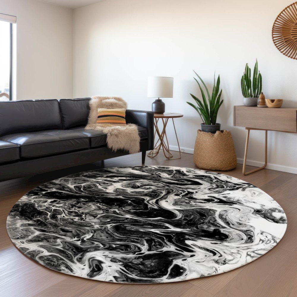 Premium Machine Washable Mayfield  Taboo 8' x 8' Round Rug. Picture 5