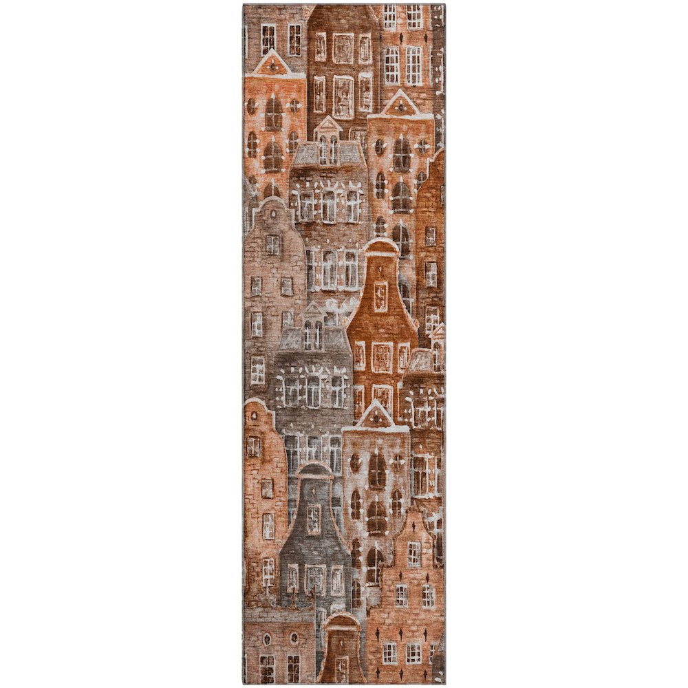 Premium Machine Washable Mayfield  Paprika 2'3" x 7'6" Runner Rug. Picture 1