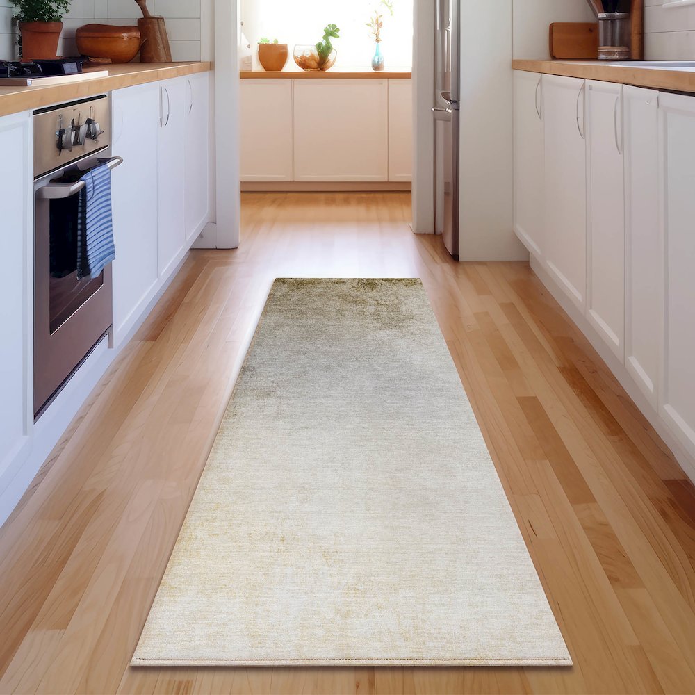 Premium Machine Washable Mayfield  Taupe 2'3" x 7'6" Runner Rug. Picture 5