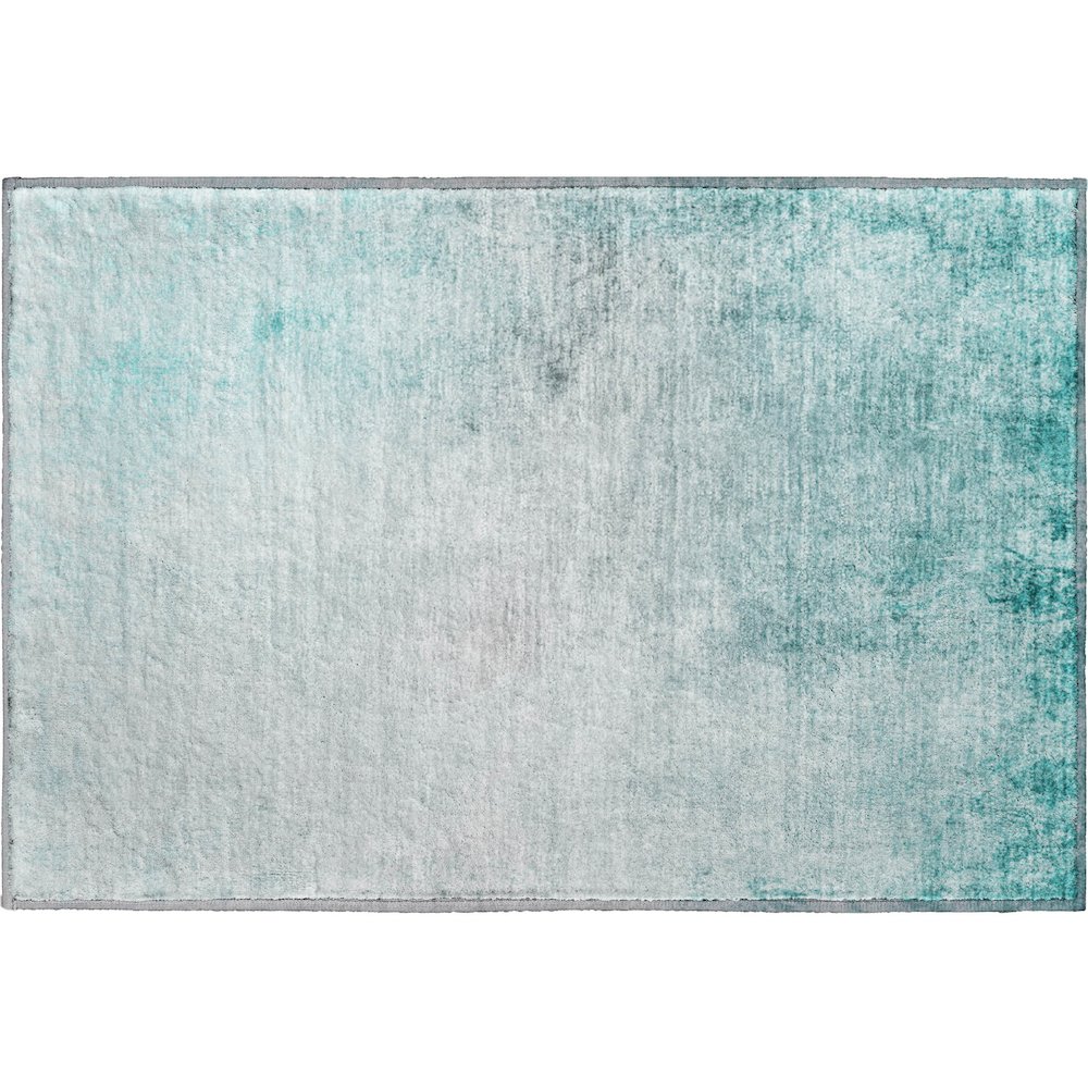 Premium Machine Washable Mayfield  Teal 1'8" x 2'6" Rug. Picture 1