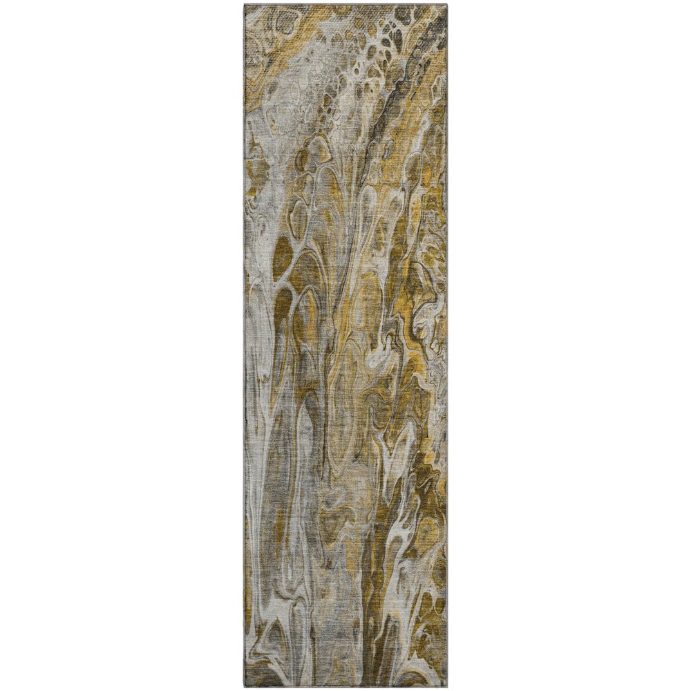 Premium Machine Washable Mayfield  Brown 2'3" x 7'6" Runner Rug. Picture 1