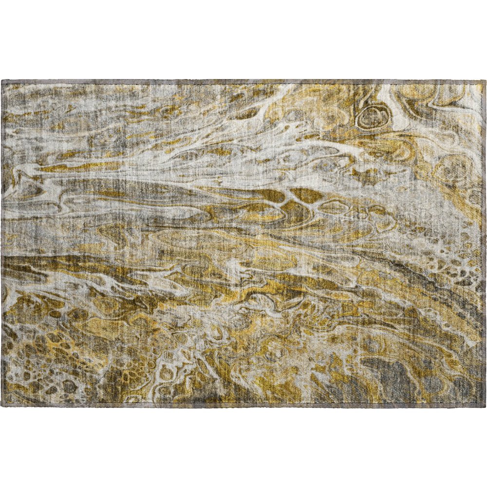 Premium Machine Washable Mayfield  Brown 1'8" x 2'6" Rug. Picture 1