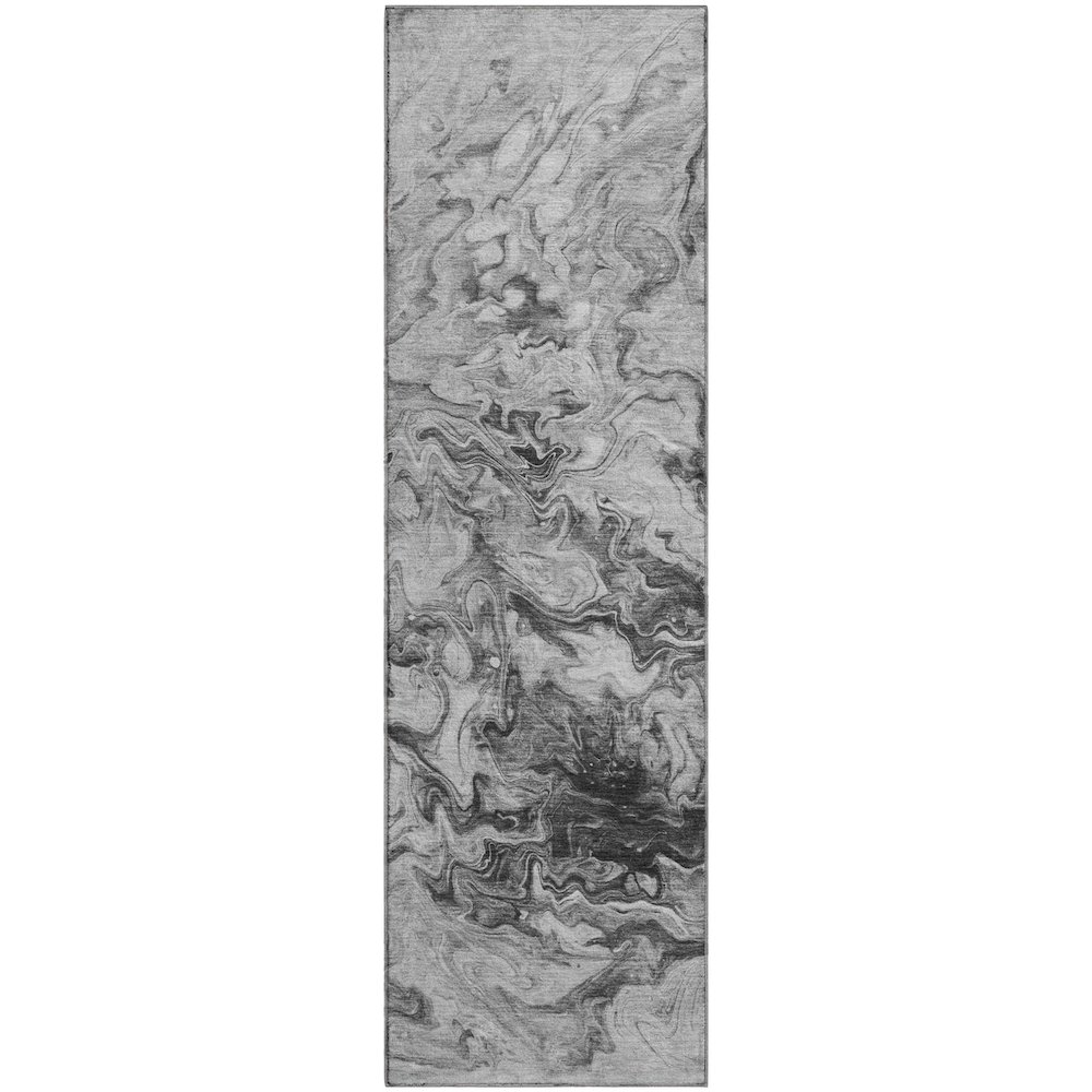 Premium Machine Washable Mayfield  Gray 2'3" x 7'6" Runner Rug. Picture 1