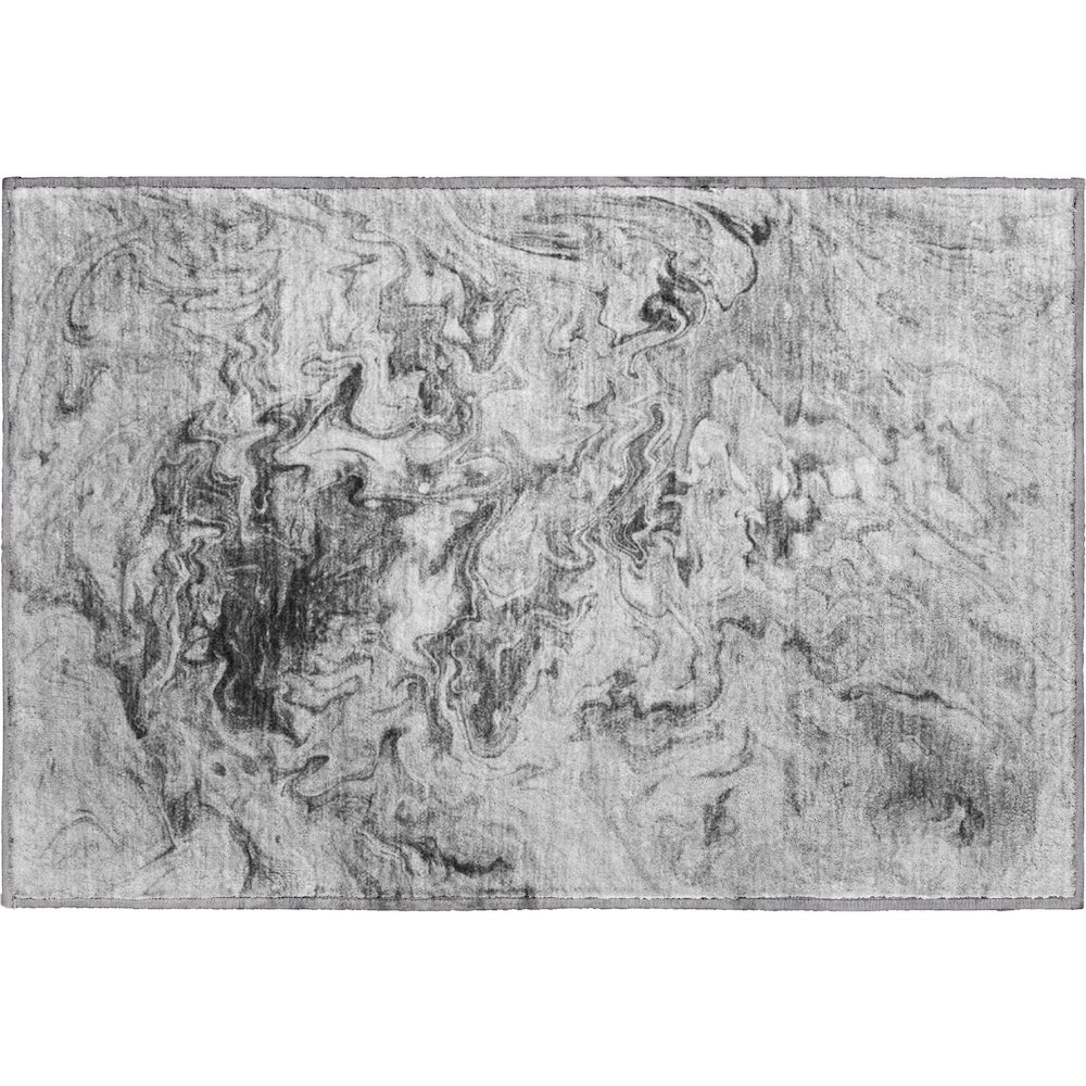 Premium Machine Washable Mayfield  Gray 1'8" x 2'6" Rug. Picture 1