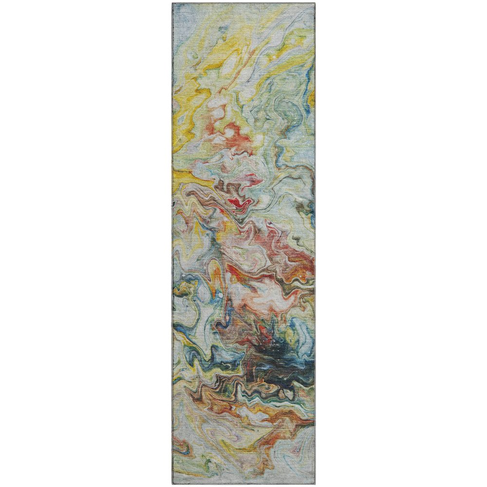 Premium Machine Washable Mayfield  Ivory 2'3" x 7'6" Runner Rug. Picture 1