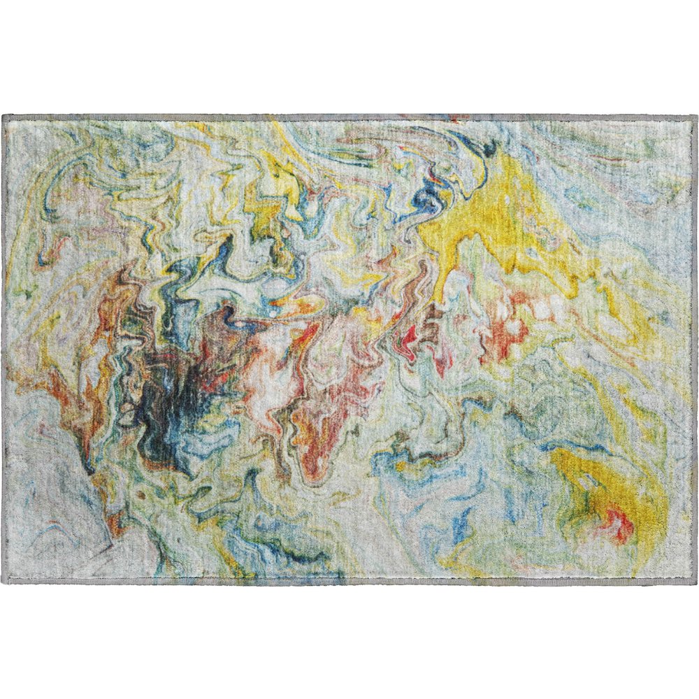 Premium Machine Washable Mayfield  Ivory 1'8" x 2'6" Rug. Picture 1