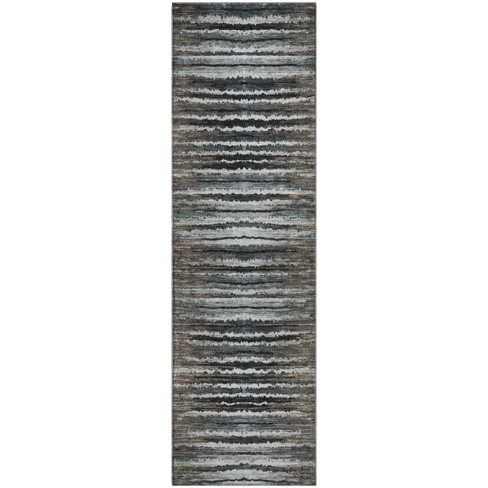 Premium Machine Washable Mayfield  Brown 2'3" x 7'6" Runner Rug. Picture 1