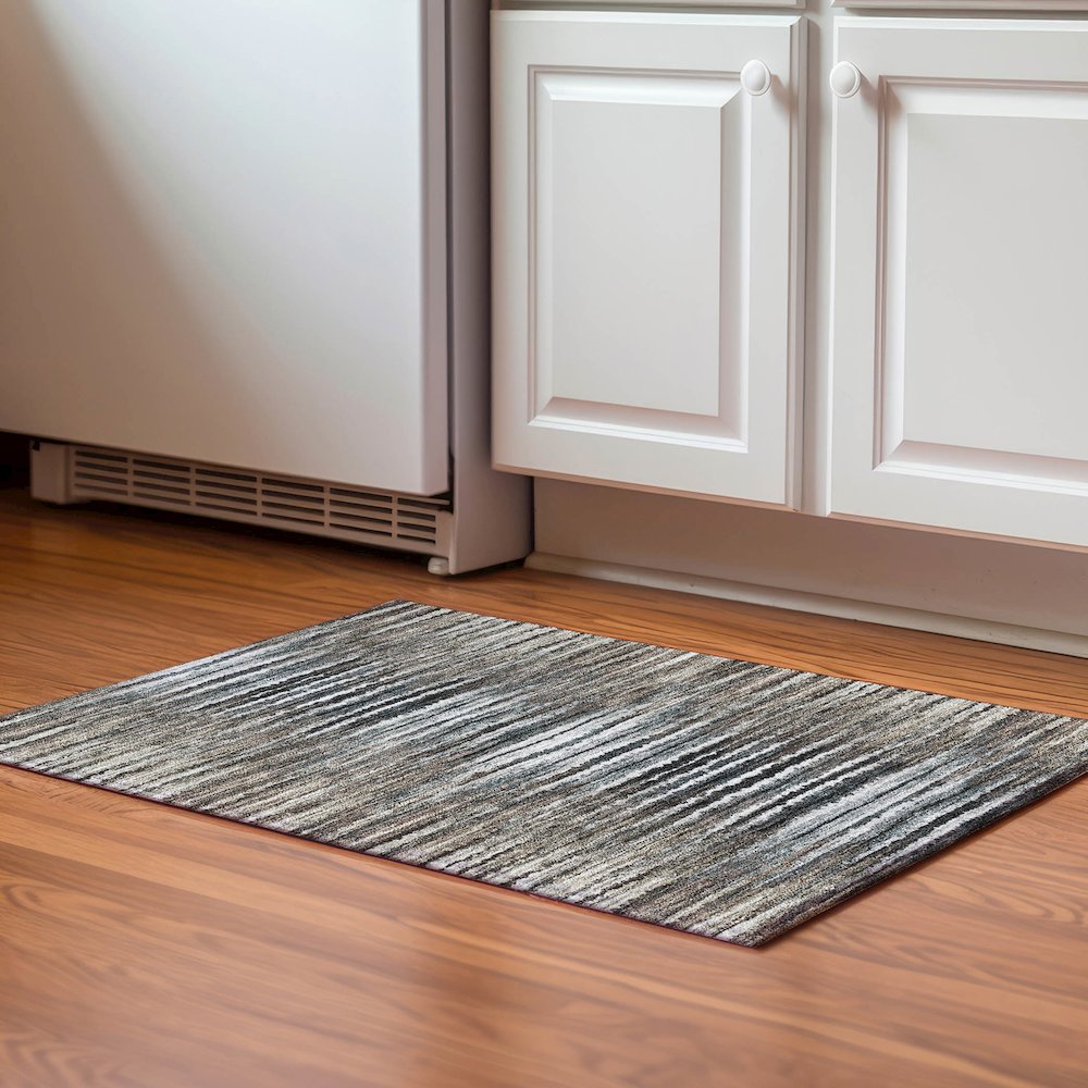 Premium Machine Washable Mayfield  Brown 1'8" x 2'6" Rug. Picture 5