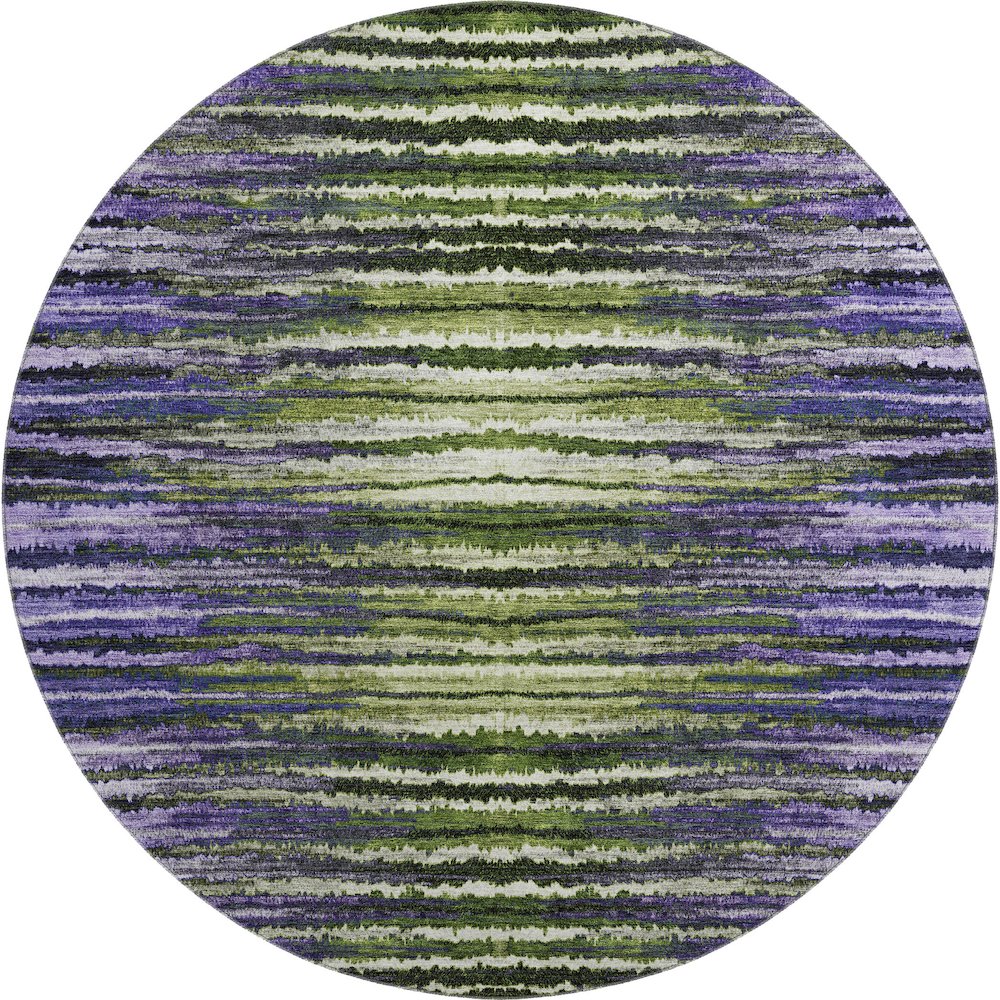 Premium Machine Washable Mayfield  Purple 8' x 8' Round Rug. Picture 1