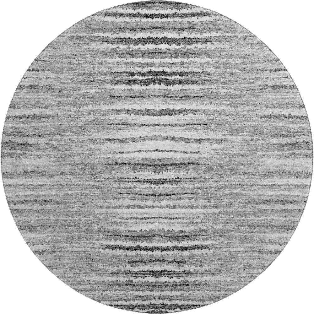 Premium Machine Washable Mayfield  Silver 8' x 8' Round Rug. Picture 1