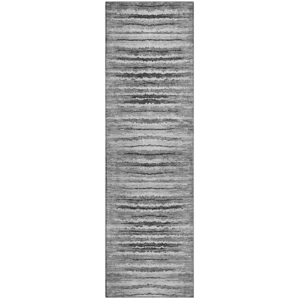 Premium Machine Washable Mayfield  Silver 2'3" x 7'6" Runner Rug. Picture 1