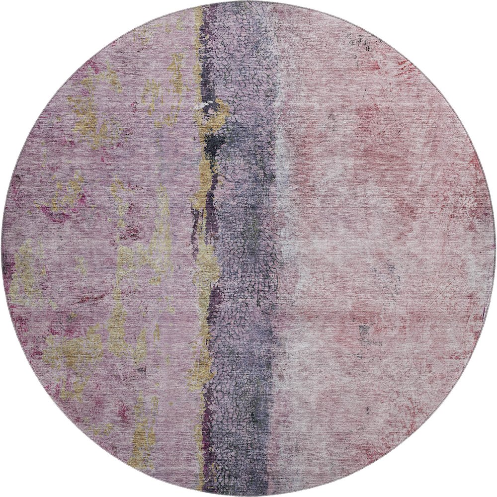 Premium Machine Washable Mayfield  Blush 8' x 8' Round Rug. Picture 1