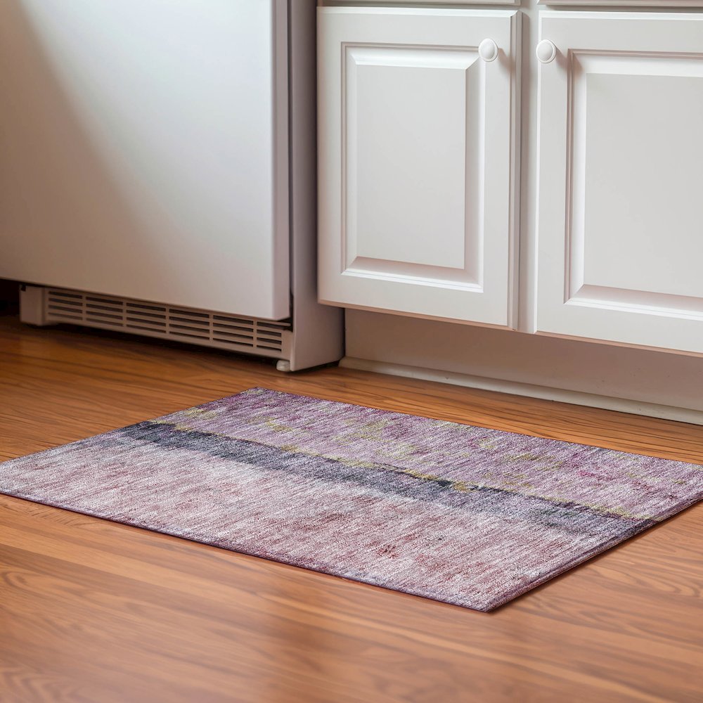 Premium Machine Washable Mayfield  Blush 1'8" x 2'6" Rug. Picture 5