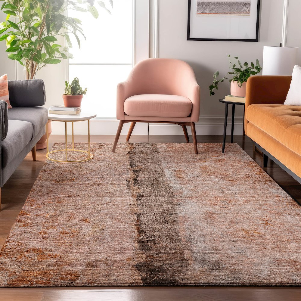 Premium Machine Washable Mayfield  Paprika 2'6" x 3'10" Rug. Picture 5