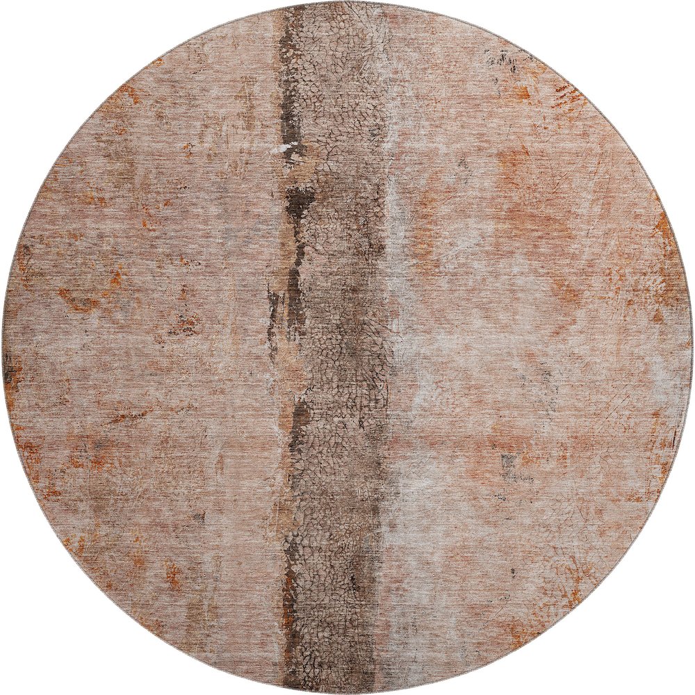 Premium Machine Washable Mayfield  Paprika 8' x 8' Round Rug. Picture 1