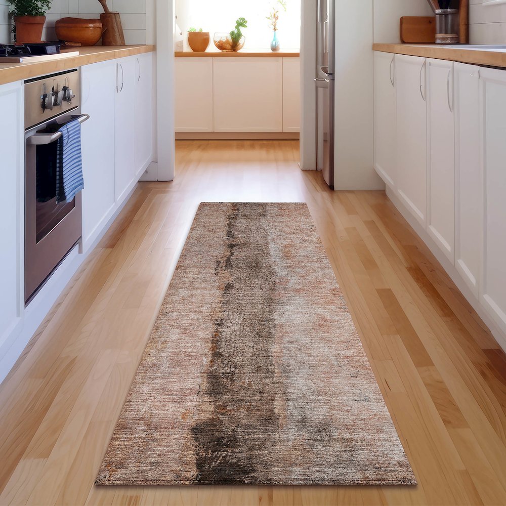 Premium Machine Washable Mayfield  Paprika 2'3" x 7'6" Runner Rug. Picture 5