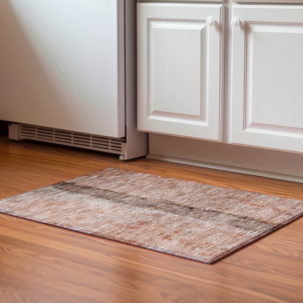 Premium Machine Washable Mayfield  Paprika 1'8" x 2'6" Rug. Picture 5