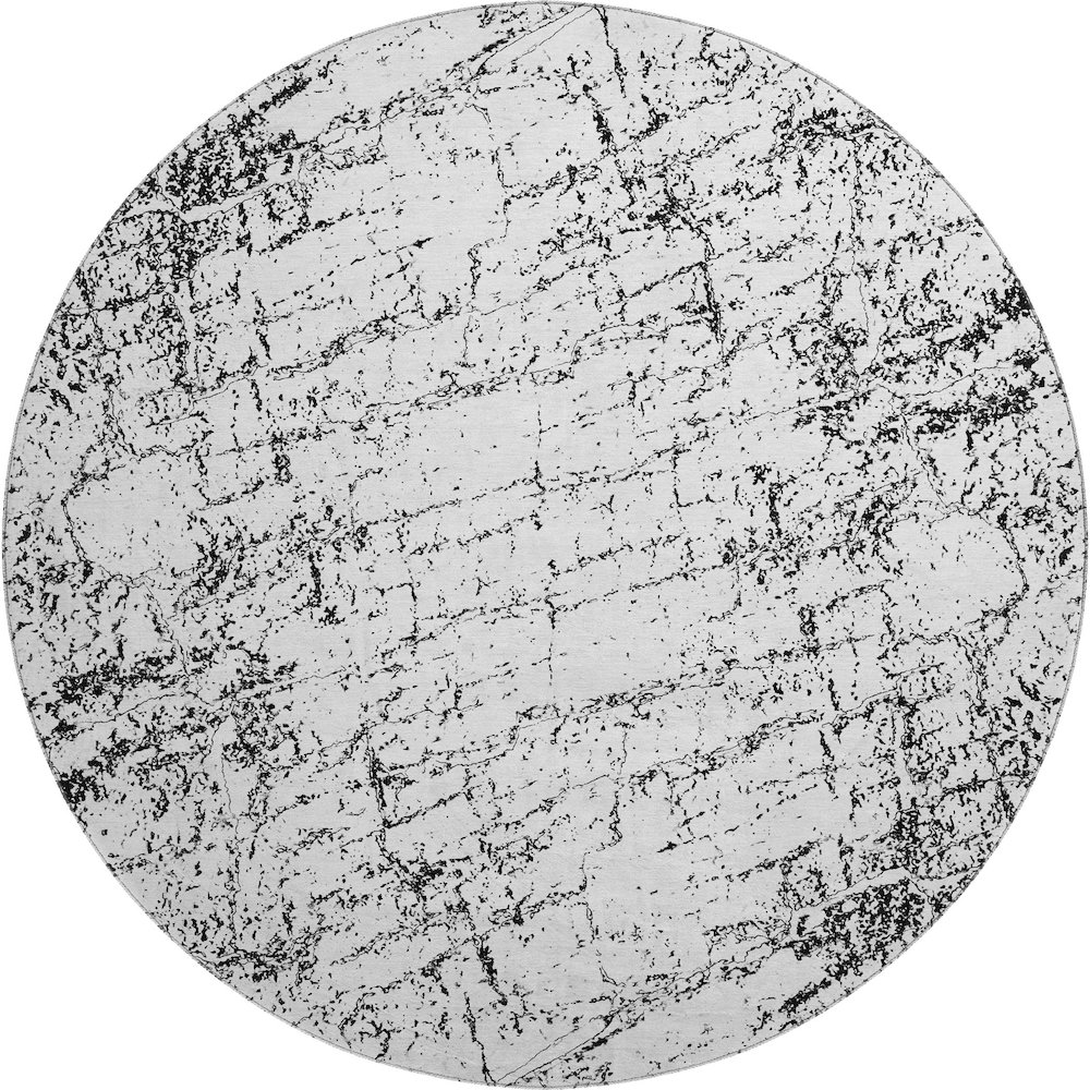 Premium Machine Washable Mayfield  Black 8' x 8' Round Rug. Picture 1