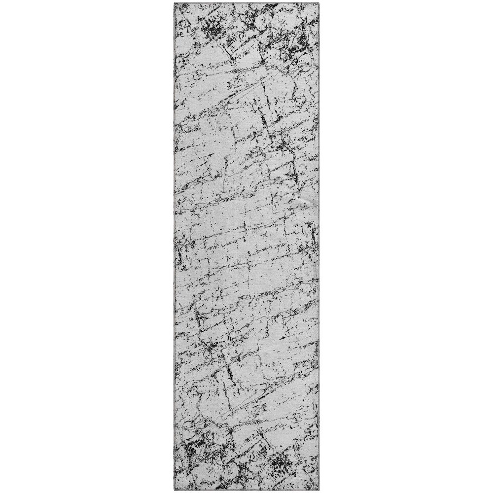 Premium Machine Washable Mayfield  Black 2'3" x 7'6" Runner Rug. Picture 1