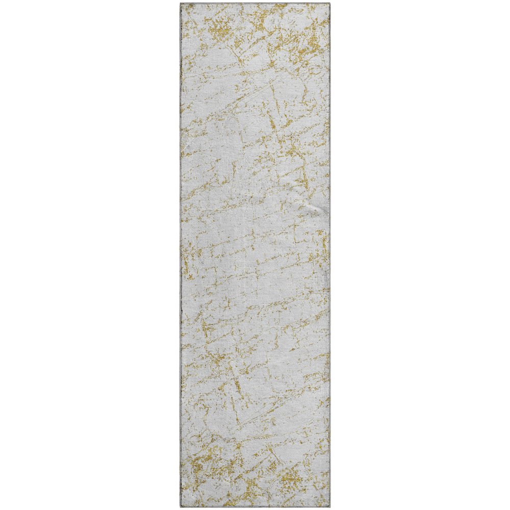 Premium Machine Washable Mayfield  Gold 2'3" x 7'6" Runner Rug. Picture 1