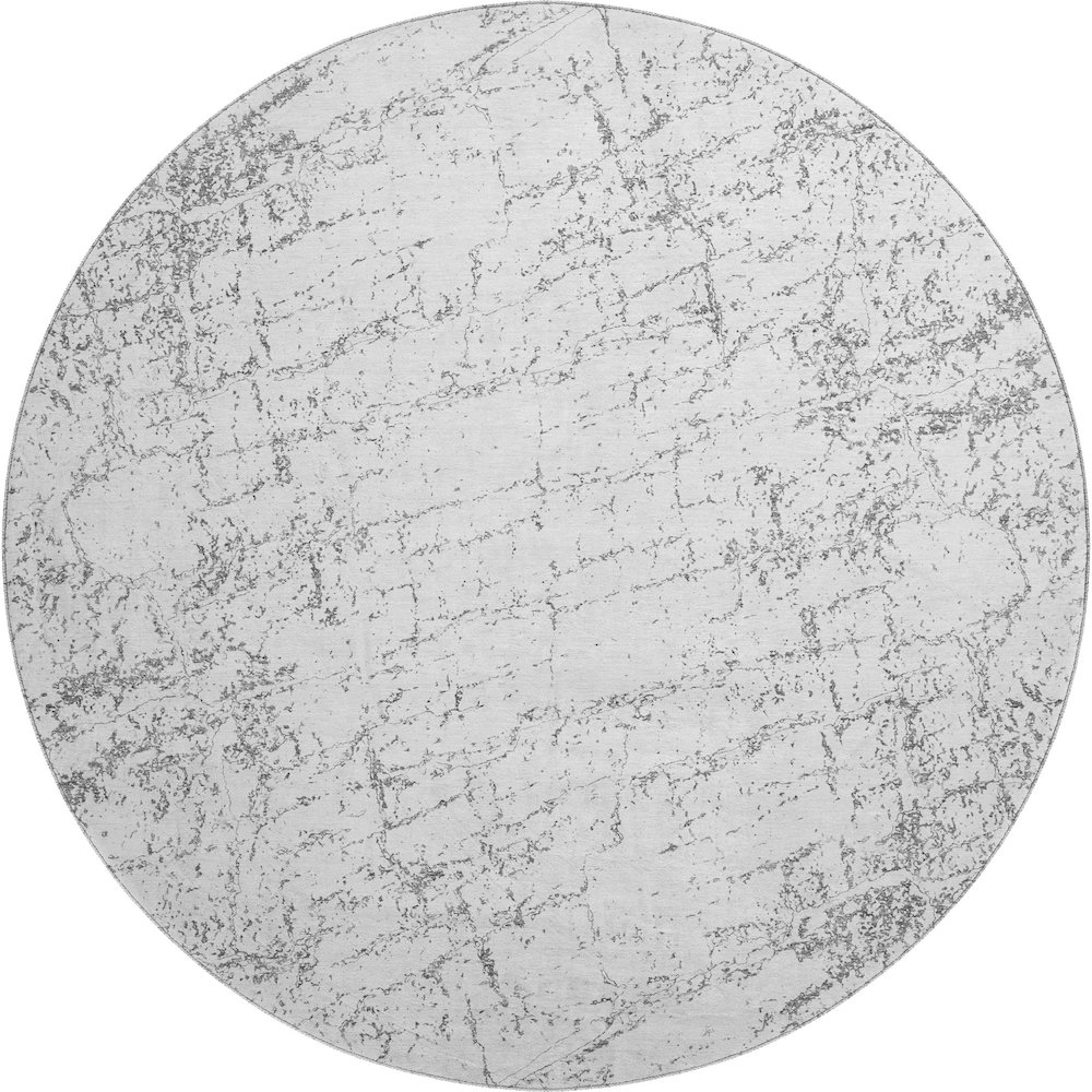 Premium Machine Washable Mayfield  Gray 8' x 8' Round Rug. Picture 1