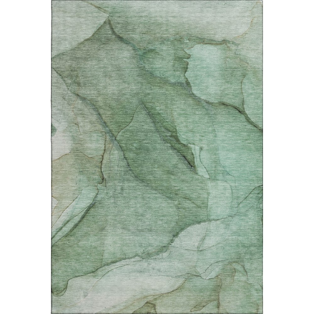 Premium Machine Washable Mayfield  Green 2'6" x 3'10" Rug. Picture 1