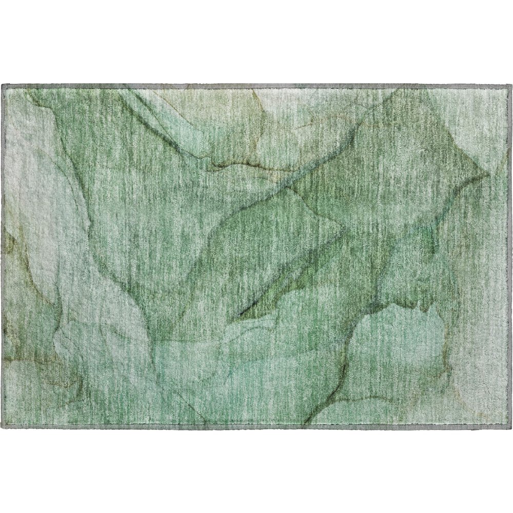 Premium Machine Washable Mayfield  Green 1'8" x 2'6" Rug. Picture 1