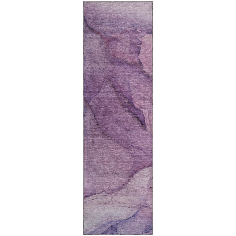 Premium Machine Washable Mayfield  Purple 2'3" x 7'6" Runner Rug. Picture 1