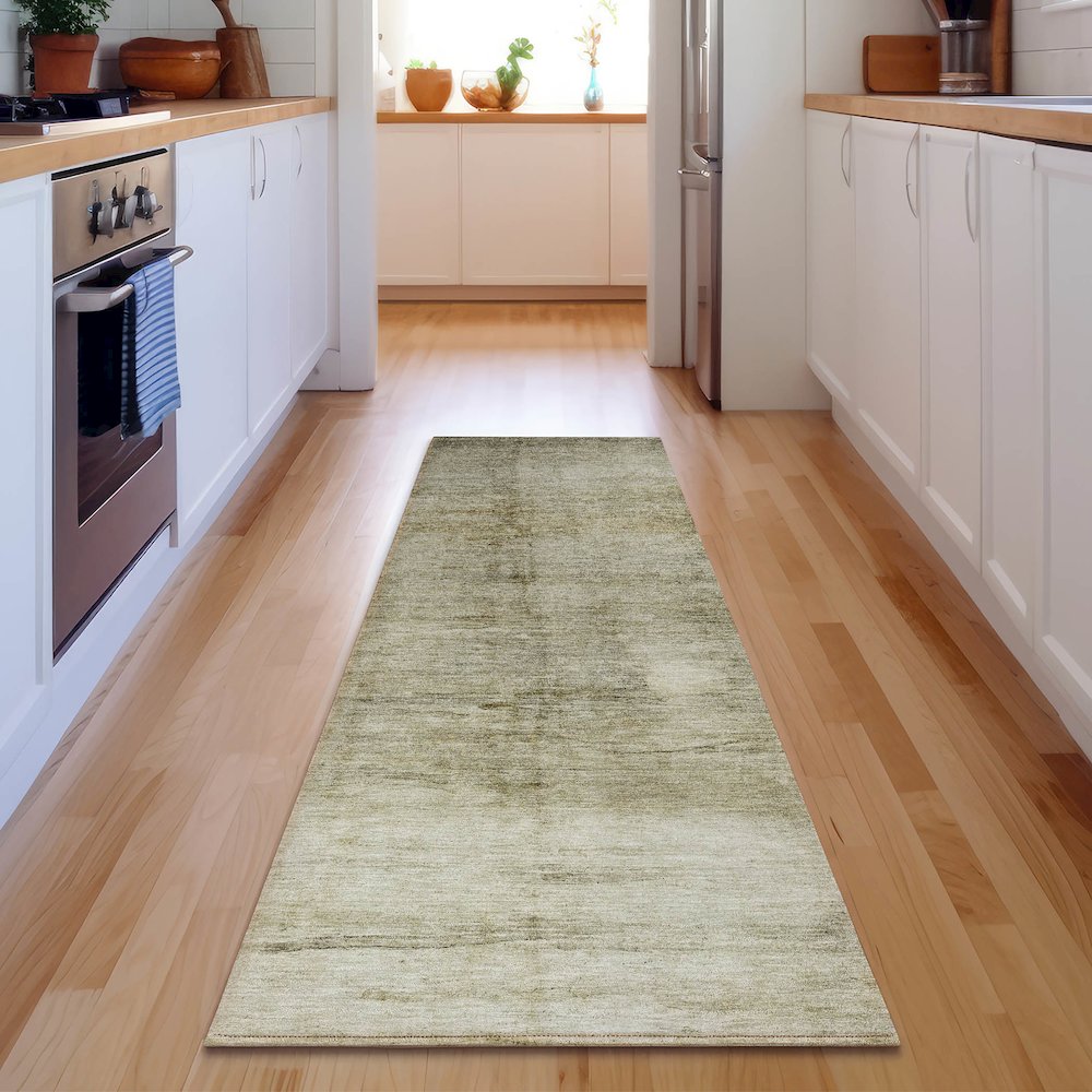 Premium Machine Washable Mayfield  Taupe 2'3" x 7'6" Runner Rug. Picture 5