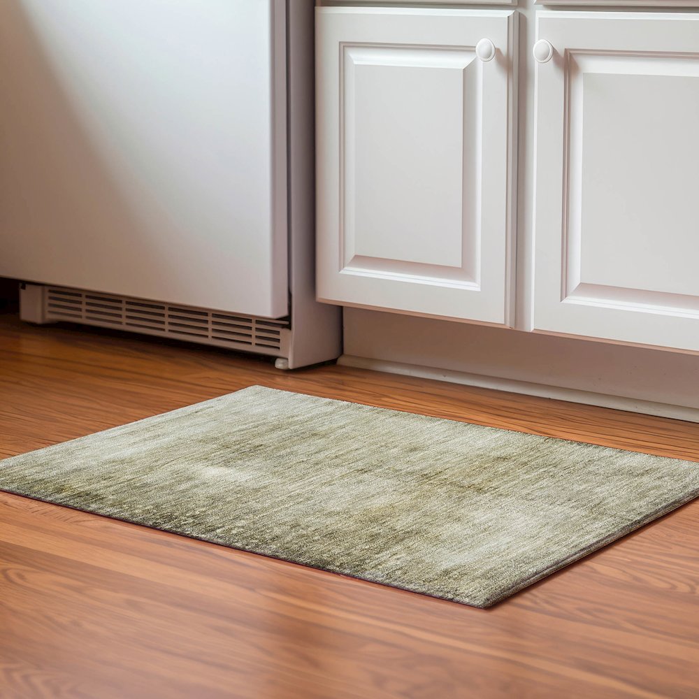 Premium Machine Washable Mayfield  Taupe 1'8" x 2'6" Rug. Picture 5