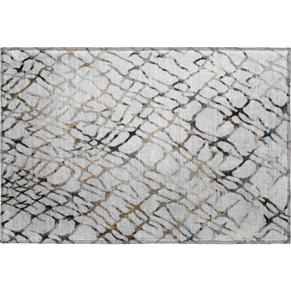 Premium Machine Washable Mayfield  Silver 1'8" x 2'6" Rug. Picture 1
